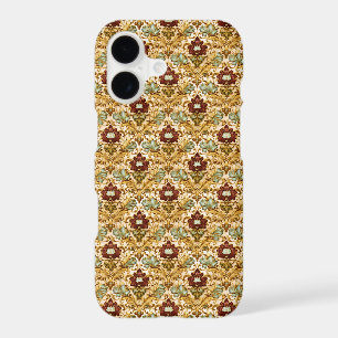 Damassé floral victorien doré avec sauge
