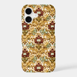 Damassé floral victorien doré avec sauge