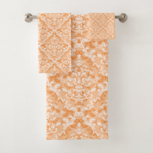 Damassé orange et blanche féminine florale