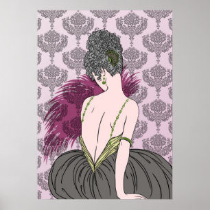 Dame Art Déco avec Damas - BIANCA : Tea Time