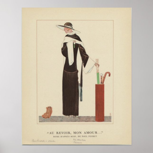 Dame Art Déco des années 1920 ~ Au Revoir Mon Amou (Devant)