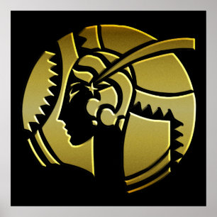 Dame Art déco en or