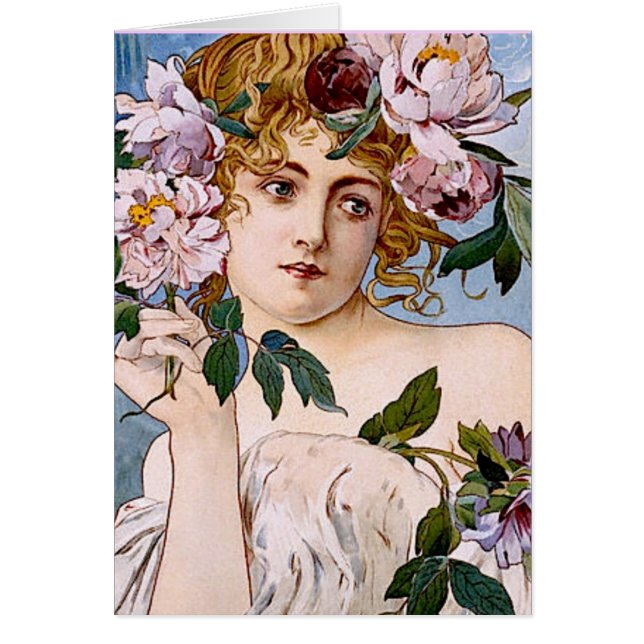 Dame Art Nouveau aux fleurs (Devant)