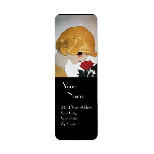 DAME AVEC ROSE ROUGE BEAUTY MODE COSTUME DESIGNER