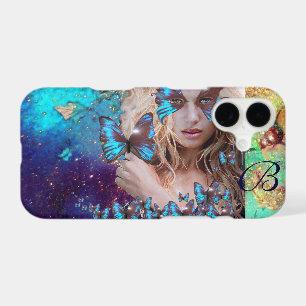 DAME BLEUE BOUTTERFLY, MONOGRAMME TURQUOISE OR SPA