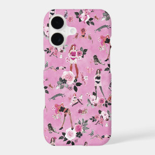 DAME CHAT FLORAL Rose Chaud