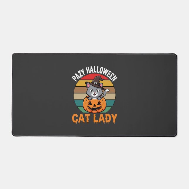 Dame de chat Halloween Sorcière Citrouille Design  (Recto)