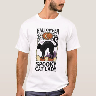 Dame de chat Halloween Vintage T-shirt chat noir_1
