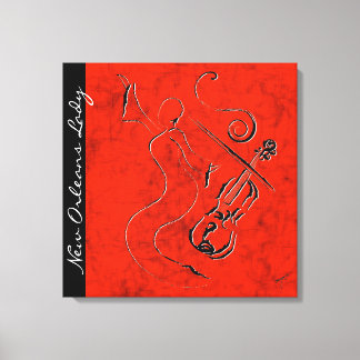 Dame de la Nouvelle-Orléans - Violon sur toile env