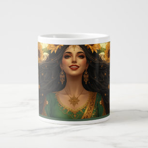 Dame de Tournesol Persan Mug Art Floral Élégant