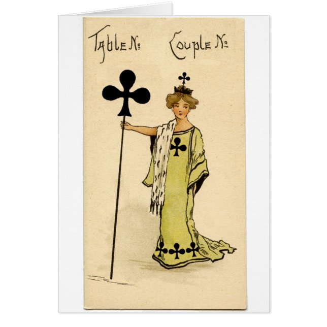 Dame de trèfle de carte de marqueur de table de (Devant)