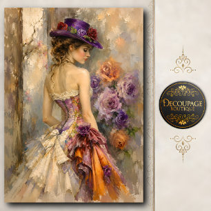 Dame Florale Victorienne en Papier Tissu Chapeau V