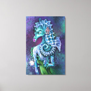 Dame hippocampe Fantaisie Impression sur toile - P