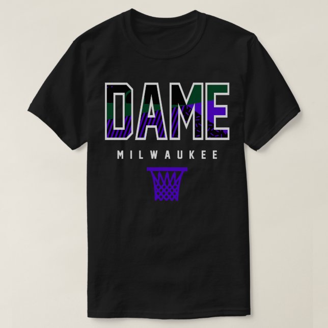 Dame Milwaukee Basketball Retro T-Shirt (Design Front)