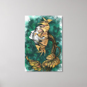 Dame Tournesol Surréalisme Impression sur Toile - 