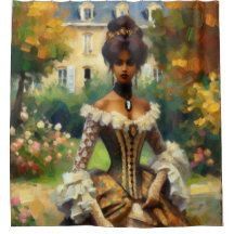 Dame victorienne dans Jardin Douche rideau