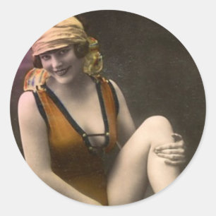 dame vintage autocollant