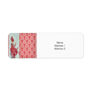 Dame Vintage du début du XXe siècle avec Rose roug
