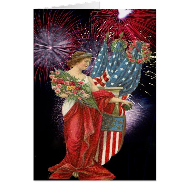 Dame vintage et feux d'artifice (Devant)