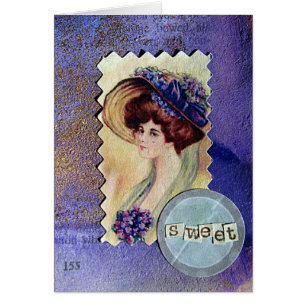 Dame Vintage mauve douce