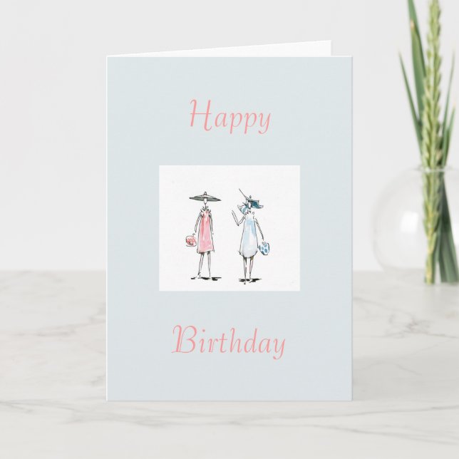 Dames à déjeuner Bonne carte d'anniversaire (Devant)