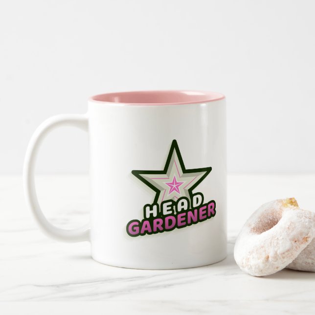 Dames Chef Gardener Café Mug - Rose (Avec donut)