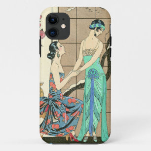 Dames d'art déco par le coque iphone de fenêtre