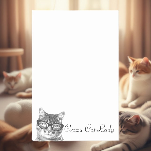 Dames de chat folles Post-it® | kitty en lunettes (crazy cat lady post it notes)