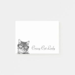 Dames de chat folles Post-it®   kitty en lunettes