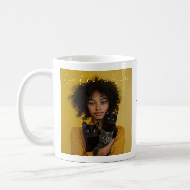 Dames de chat pour Kamala Ochre Mug (Gauche)