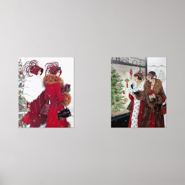 Dames de Noël Art déco rétro (Recto)