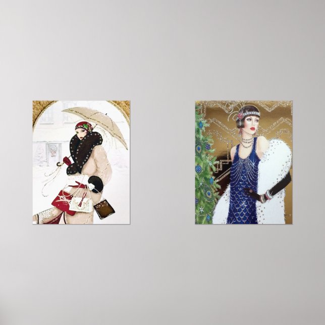 Dames de Noël Art déco rétro (Recto)