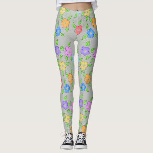 Dames Leggings fleuris colorés