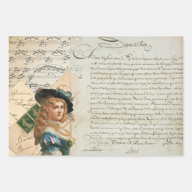 Dames médiévales enveloppant des feuilles de papie (Devant)