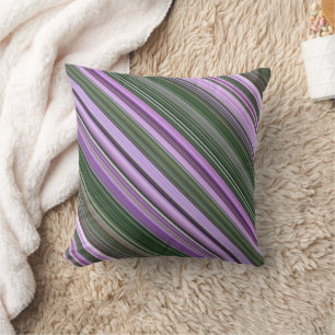 Dame's Rockets Purple and Green Stripe Throw Pillow
