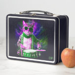 Damian- 2 Hip Cat DRUMMER AP91   Metal Lunch Box<br><div class="desc">(Search code AP91 to find similar items ) Easily Transfer to other Zazzle Products. Hip so Cool Kitty Cat playing the drums on this Energetically Enhanced HAPPY BIRTHDAY CARD. The HAPPY BIRTHDAY text and be changed for whatever you desire such as THANK YOU or CONGRATULATIOLNS etc There is a place...</div>