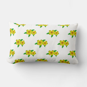 Damiana yellow flowers lumbar pillow
