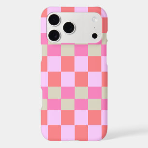 Damier Rétro Rose Tendance et Beige Sable