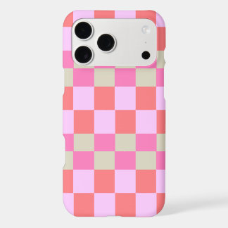 Damier Rétro Rose Tendance et Beige Sable