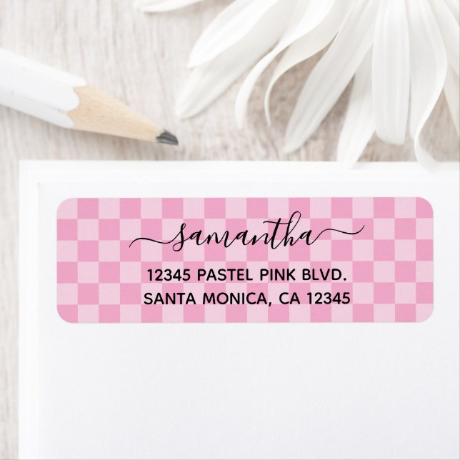 Damier rose pâle et clair (En situation)