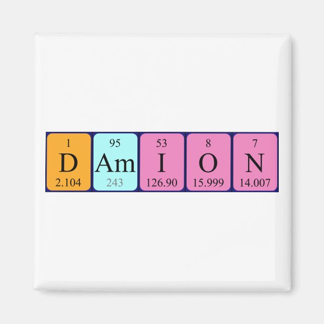 Damion periodic table name magnet (Front)