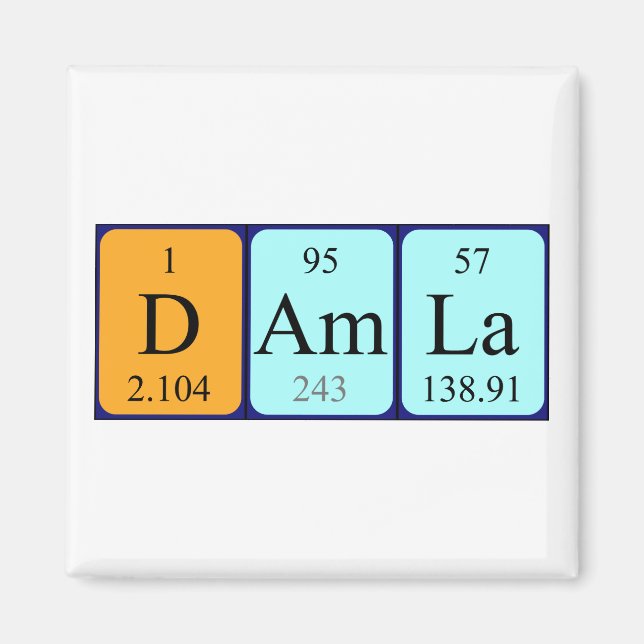 Damla periodic table name magnet (Front)