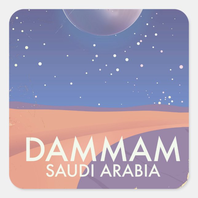 Dammam Saudi Arabia Travel poster Square Sticker (Front)