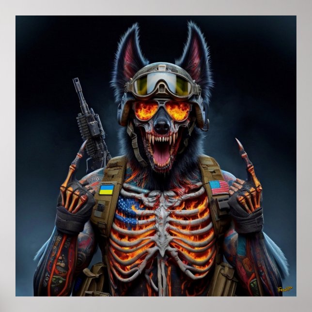 Damned Doggie #00001 of the NFT collection Art Poster (Front)