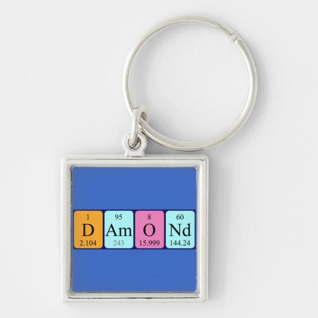 Damond periodic table name keyring (Front)