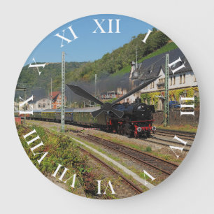 Dampflok mit Sonderzug in Lorch Large Clock