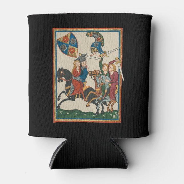 Damsel In Distress, 14th Century Medieval Art Can Cooler (Front)