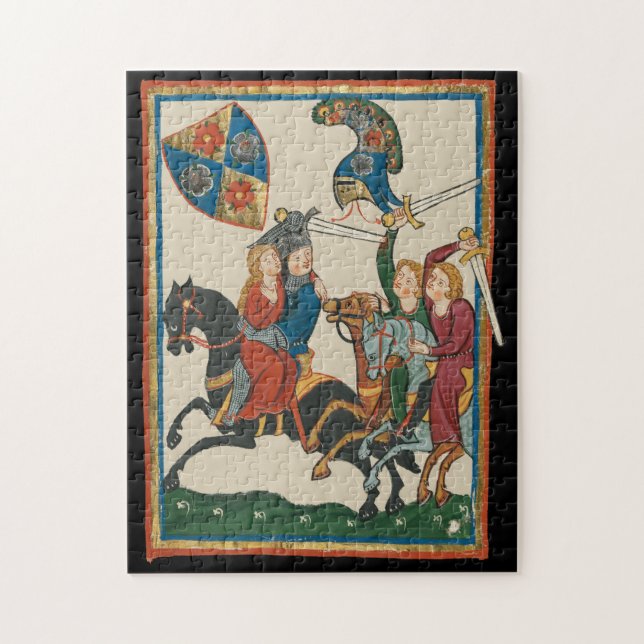 Damsel In Distress, 14th Century Medieval Art Jigsaw Puzzle (Vertical)