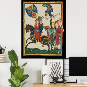 Damsel In Distress, 14th Century Medieval Art Poster