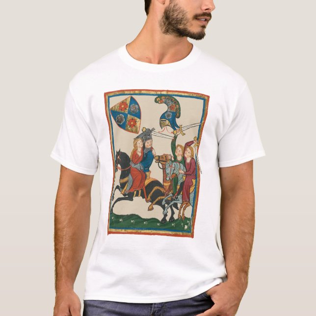 Damsel In Distress, 14th Century Medieval Art T-Shirt (Front)